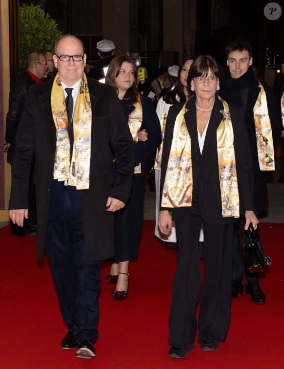 Le prince Albert II de Monaco, la princesse Stéphanie de Monaco, Camille Gottlieb, Louis et Marie Ducruet - Soirée de clôture du 47ème Festival International du Cirque de Monte-Carlo sous le chapiteau de Fontvieille à Monaco, le 21 janvier 2025. © Olivier Huitel / Pool Monaco / Bestimage