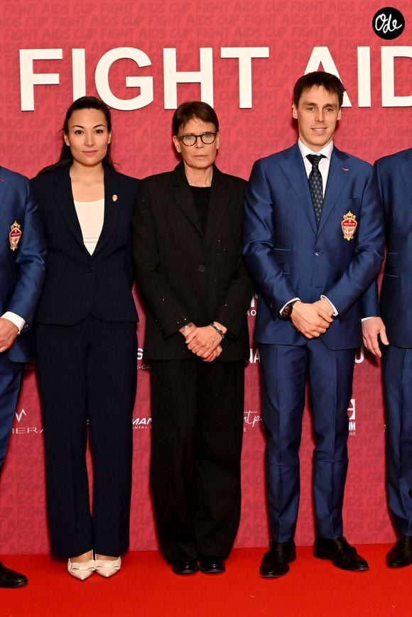 Marie Ducruet, la princesse Stéphanie de Monaco et Louis Ducruet durant la soirée de gala du "Fight Aids Cup 2026" à l'hôtel Fairmont Monte-Carlo à Monaco, le 24 janvier 2026. © Bruno Bebert / Bestimage