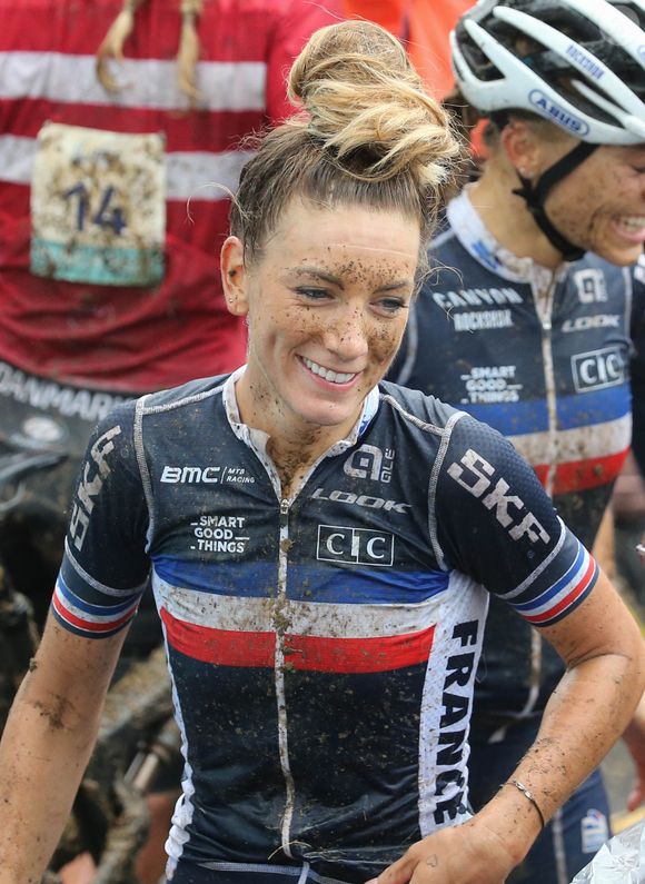 Pauline Ferrand Prevot lors de la Course de Cross-country féminin aux Championnats d'Europe de VTT cross-country 2022 à Munich, Allemagne le 20 Août 2022. © Laurent Lairys / Panoramic / Bestimage