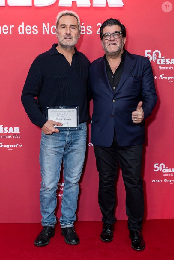 Gilles Lellouche, Alain Attal - Photocall du dîner des nommés 2025 pour la cérémonie des Cesar au Fouquet's à Paris le 10 février 2025 © Olivier Borde /Bestimage