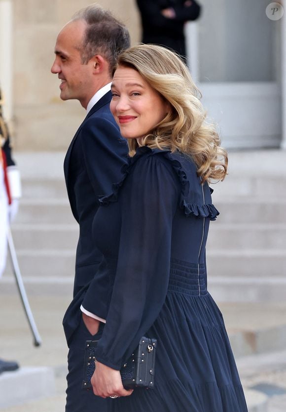 Léa Seydoux - Dîner d'état en l'honneur du président des Etats-Unis et sa femme au palais de l'Elysée à Paris, à l'occasion de leur visite officielle en France. Le 8 juin 2024
© Jacovides-Moreau / Bestimage