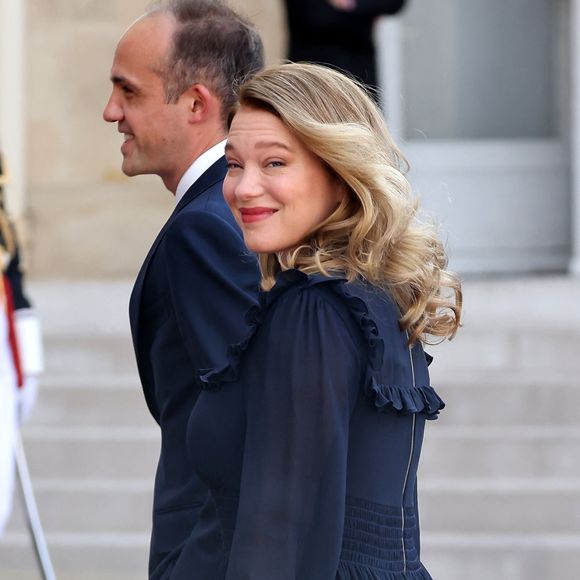 Léa Seydoux - Dîner d'état en l'honneur du président des Etats-Unis et sa femme au palais de l'Elysée à Paris, à l'occasion de leur visite officielle en France. Le 8 juin 2024
© Jacovides-Moreau / Bestimage