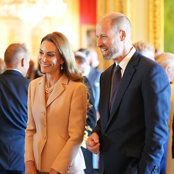 Le prince William, prince de Galles, et Catherine (Kate) Middleton, princesse de Galles visitent la Royal Collection au château de Windsor, aux côtés du roi et de la reine consort d'Angleterre, le 8 juillet 2025. Photo par ALPHA AGENCY / BESTIMAGE