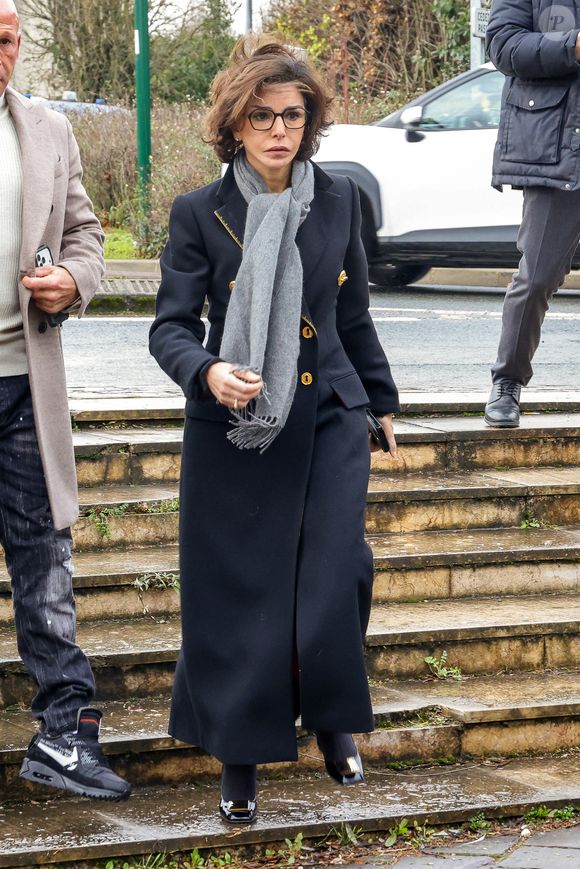 Exclusif - Rachida Dati aux obsèques du rappeur du groupe Ärsenik, Calbo (Calbony M'Bani), dans l'église catholique la paroisse Chaldéenne Saint-Thomas-Apôtre à Sarcelles, France, le 9 janvier 2026. Jack Tribeca/Bestimage