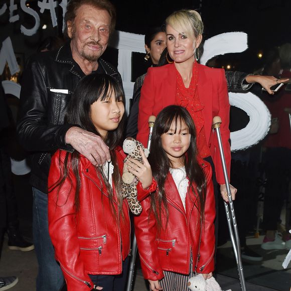 Photo d'archives - Johnny Hallyday, sa femme Laeticia et leurs deux filles Jade et Joy repérés à Los Angeles, CA, USA, le 22 février 2017. Photo by Splash News/ABACAPRESS.COM
