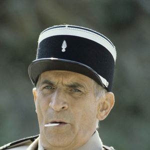 En France,  Louis de Funès sur le tournage du film "Le Gendarme et les gendarmettes" en novembre 1982. Photo d'Alain Canu via Bestimage
