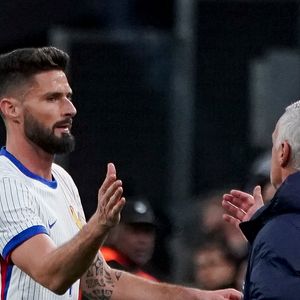 Olivier Giroud (France) - Didier Deschamps (selectionneur de l équipe de France) - Match amical de football entre la France et le Chili (3-2) au stade Orange Vélodrome à Marseille le 26 mars 2024.