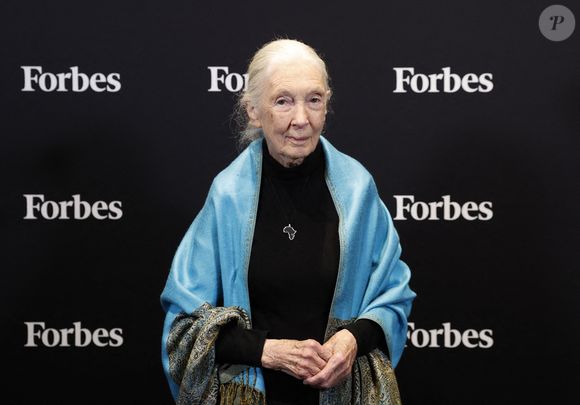 Le Dr Jane Goodall, messagère de la paix des Nations unies et fondatrice de l'Institut Jane Goodall, arrive pour prendre la parole lors du 2025 Forbes Sustainability Leaders Summit au Forbes on Fifth à New York City, le lundi 22 septembre 2025. Photo by John Angelillo/UPI/ABACAPRESS.COM