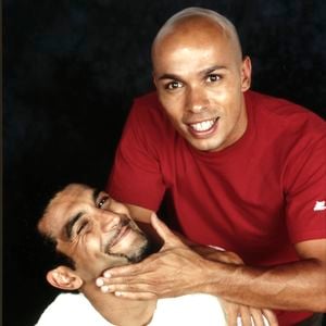 Portrait du duo Eric et Ramzy (Eric Judor, Ramzy Bedia)  le 7 juin 1999.
© Cédric Perrin / Bestimage