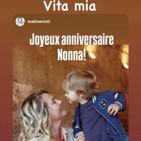 En légende, on peut lire : "Joyeux anniversaire Nonna !" Une attention qui a touchée la principale intéressée. 

Luana Belmondo a repartagé sur son compte Instagram un cliché avec son petit-fils à l'occasion de son 54ème anniversaire, le 18 mars 2025
