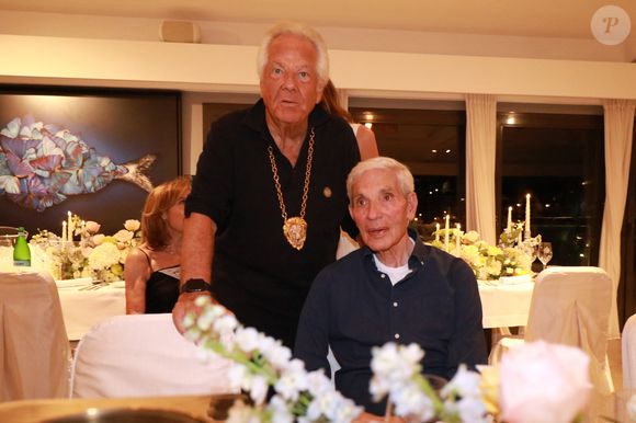 Massimo Gargia avec Simon Reuben lors de la fête d'anniversaire de M.Gargia (85 ans)  à l'Hôtel de Paris à Saint-Tropez le 20 août 2025.

© Franz Chavaroche / Bestimage
