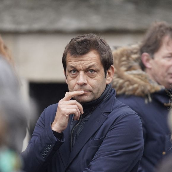 Laurent Mariotte aux obsèques de Sébastien Demorand au dôme du crématorium du cimetière du Père-Lachaise à Paris, France, le 31 janvier 2020. Photo by ABACAPRESS.COM