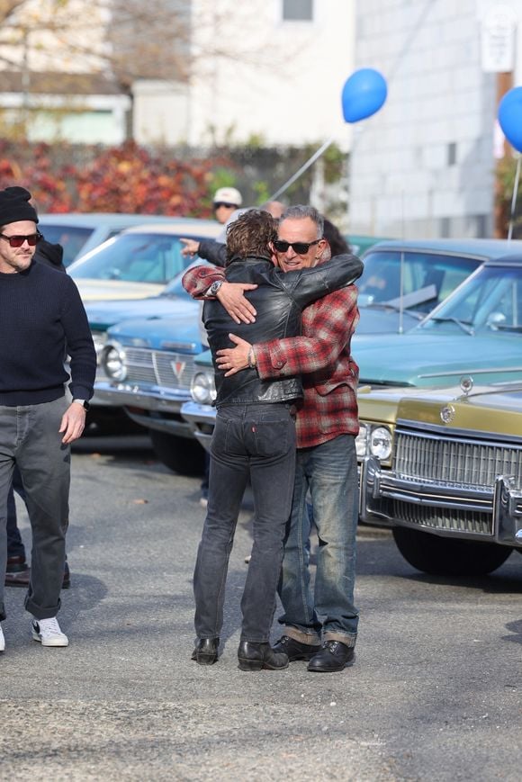 Bruce Springsteen sur le set de Deliver Me From Nowhere à Bayonne New Jersey, dans lequel Jeremy Allen White l'interprète. Backgrid USA / Bestimage