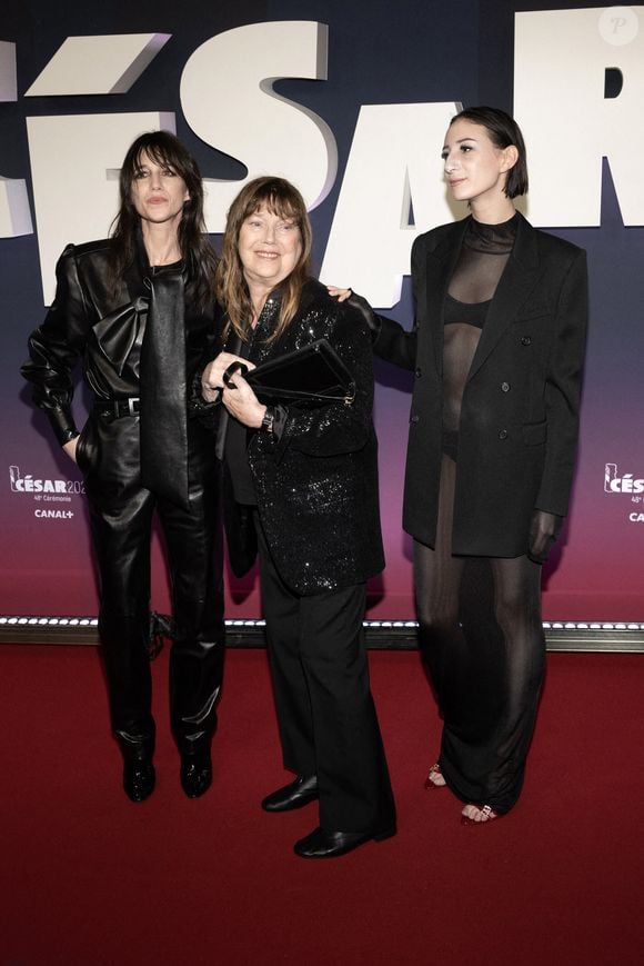 Charlotte Gainsbourg, Jane Birkin et Alice Attal aux 48e Césars. Photo by Franck Castel/ABACAPRESS.COM