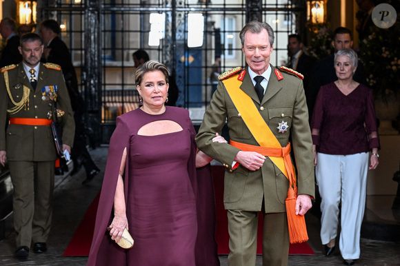 Le Grand-Duc Henri et la Grande-Duchesse Maria Teresa de Luxembourg lors de la cérémonie d'abdication de Son Altesse Royale le Grand-Duc Henri et de l'installation de Son Altesse Royale le Grand-Duc héréditaire Guillaume le 3 octobre 2025. Photo by NL Beeld/Patrick van Emst/Bruno Press/ABACAPRESS.COM