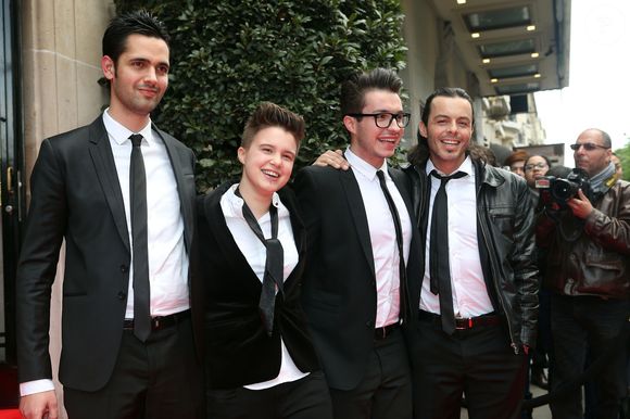 Yoann Freget, Lois, Olympe et Nuno Resende (Finalistes de The voice) - Arrivees - 4eme edition du "Global Gift Gala", copresidee par Eva Longoria et presentee par Nikos Aliagas, au George V a Paris le 13 mai 2013. © GENGIS BORDENAVE / BESTIMAGE