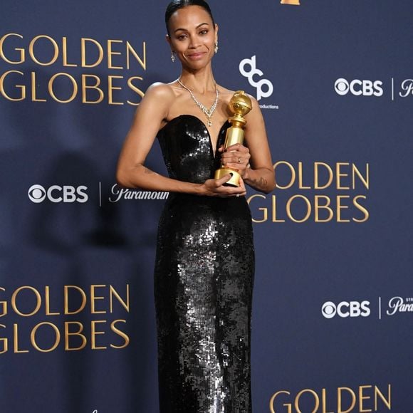 L’actrice Zoe Saldana a remporté le trophée du meilleur second rôle - Beverly Hills, CA  - 82nd Annual Golden Globe Awards