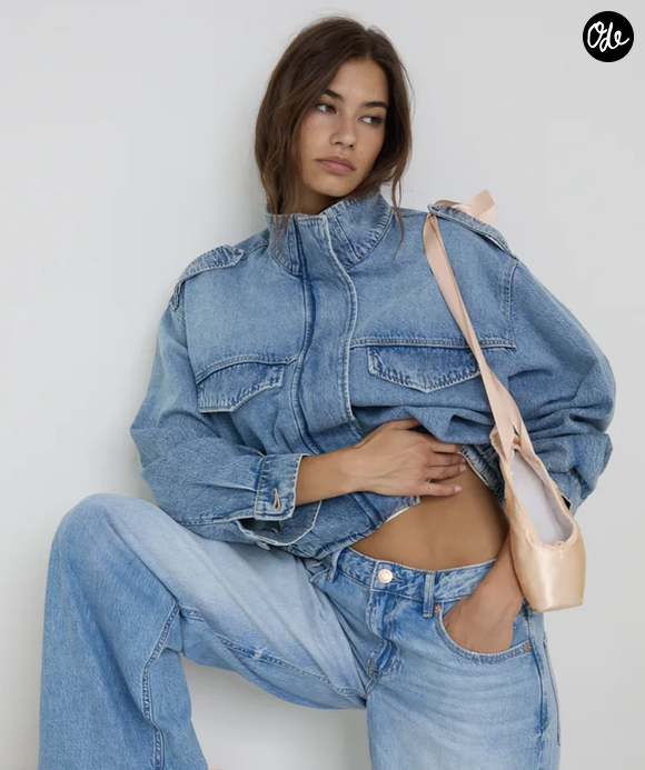 Veste en jean ballon