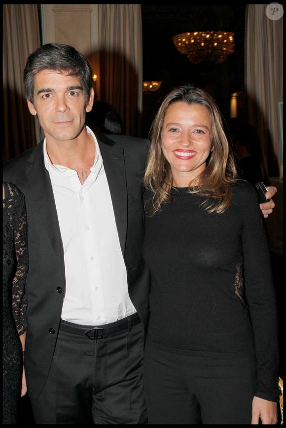 Xavier de Moulins et sa femme Anaïs - Remise des prix « Les Trois Coups de l'Angélus 2012 » au cours d'un dîner dans les salons de l'hôtel Bristol à Paris, pour la 6^e année consécutive, le 19 mars 2012.