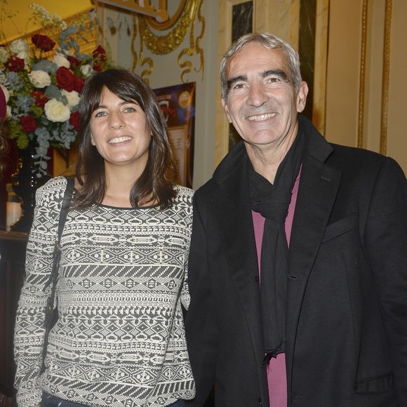 Estelle Denis et Raymond Domenech - Générale de la comédie musicale "Le Bal des Vampires" au Théâtre Mogador à Paris, le 16 octobre 2014.
©COADIC GUIREC / BESTIMAGE