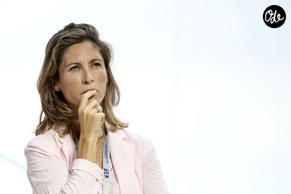 Julia de Funes, philosophe lors de la REF annuelle (Rencontre des Entrepreneurs de France), à l'Hippodrome de Longchamps, le 27 août 2020. Paris. © Stéphane Lemouton / Bestimage