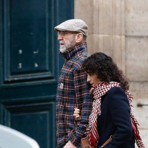Éric Cantona et sa femme Rachida Brakni - Arrivées aux obsèques de Niels Arestrup à l'Église Saint-Roch à Paris. Le 10 décembre 2024
© Christophe Clovis / Bestimage