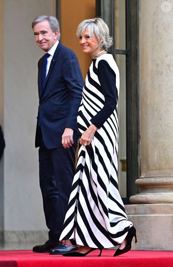 Bernard Arnault, Pdg de LVMH et sa femme Hélène Mercier - Arrivées des personnalités au dîner d'État en l'honneur du président brésilien et de sa femme au palais présidentiel de l'Élysée à Paris le 5 juin 2025.

© Christian Liewig / Bestimage