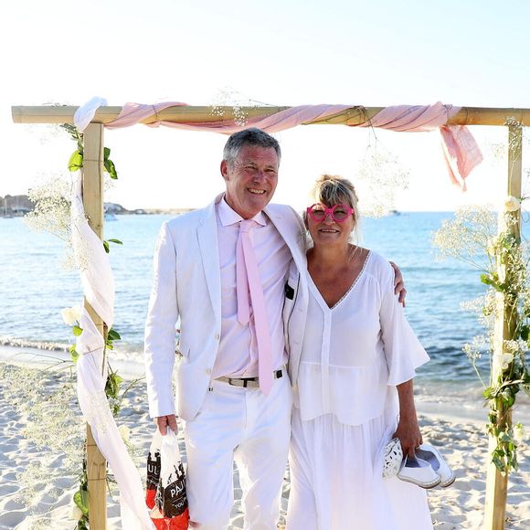 Exclusif - Soirée du mariage de Christine Bravo et Stéphane Bachot sur la plage du restaurant Marinella à l'Ile Rousse en Corse le 11 Juin 2022 © Dominique Jacovides / Bestimage