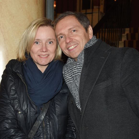 Semi-exclusif - Thomas Hugues et sa femme Isabelle Roche - People à la générale du woman show "Vive Demain !" de Michèle Bernier au théâtre des Variétés à Paris le 28 janvier 2019. © Coadic Guirec/Bestimage