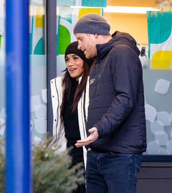 Le prince Harry, duc de Sussex, Meghan Markle, duchesse de Sussex lors de la célébration de bienvenue à Whistler pendant les Invictus Games Vancouver Whistler 2025 au Canada. Whistler, Vancouver, Canada, le 10 février 2025. 
Mischa Schoemaker/ABACA