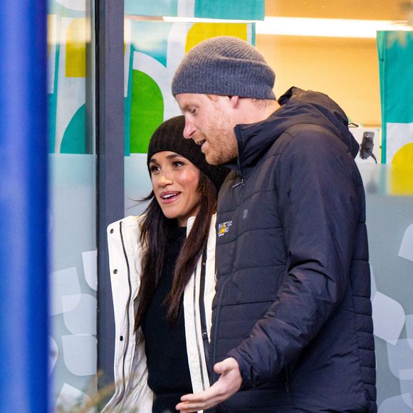 Le prince Harry, duc de Sussex, Meghan Markle, duchesse de Sussex lors de la célébration de bienvenue à Whistler pendant les Invictus Games Vancouver Whistler 2025 au Canada. Whistler, Vancouver, Canada, le 10 février 2025. 
Mischa Schoemaker/ABACA