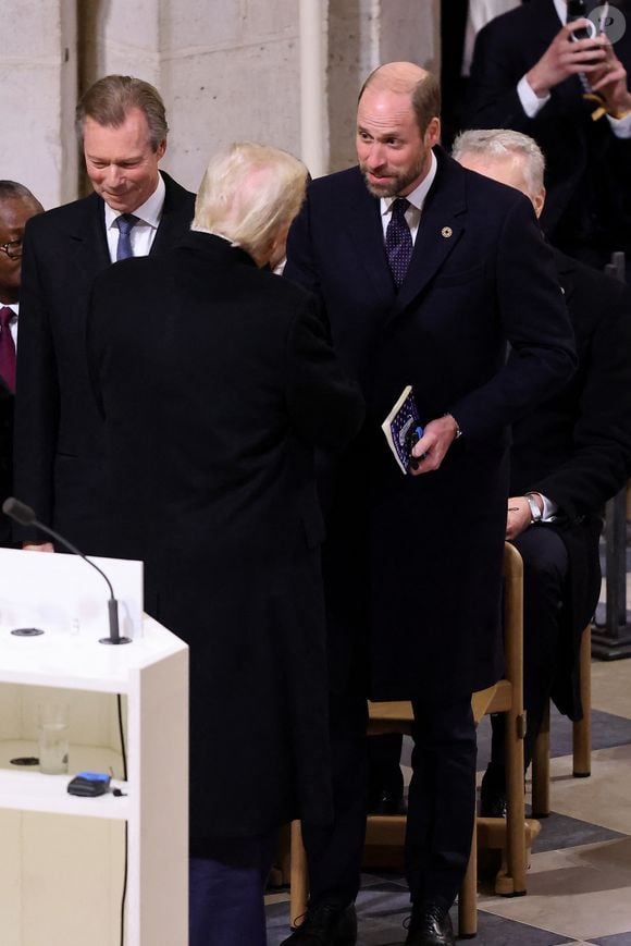 Le roi Philippe de Belgique, La grande-duchesse Maria Teresa de Luxembourg, Le grand-duc Henri de Luxembourg, Donald Trump salue le prince William, prince de Galles, - Cérémonie de réouverture de la cathédrale Notre-Dame de Paris, le 7 décembre 2024. Joyau de l’art gothique, lieu de culte et de culture, symbole universel de la France et de son histoire, la cathédrale de Notre-Dame de Paris rouvre ses portes les 7 et 8 décembre, cinq ans après le terrible incendie qui l’avait ravagée le 15 avril 2019. 
© Dominique Jacovides / Bestimage