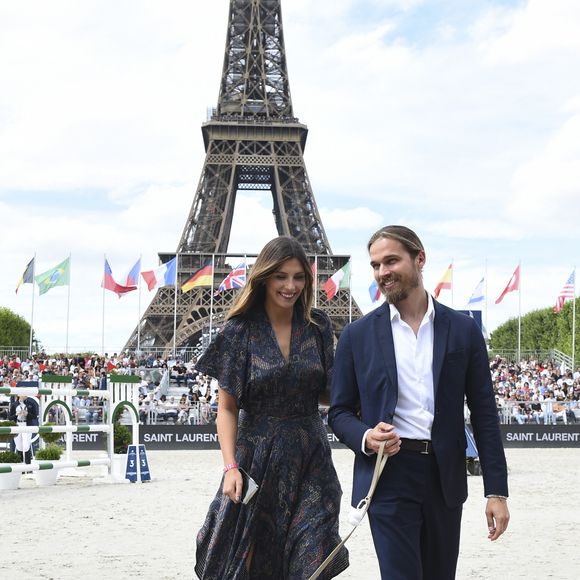 Camille Cerf (ambassadrice Jumping 2022) et son compagnon Theo Fleury - Prix Saint Laurent Eiffel Challenge CSI5 lors de la 8ème édition du "Longines Paris Eiffel Jumping" au Champ de Mars à Paris le 26 juin 2022. © JB Autissier / Panoramic / Bestimage