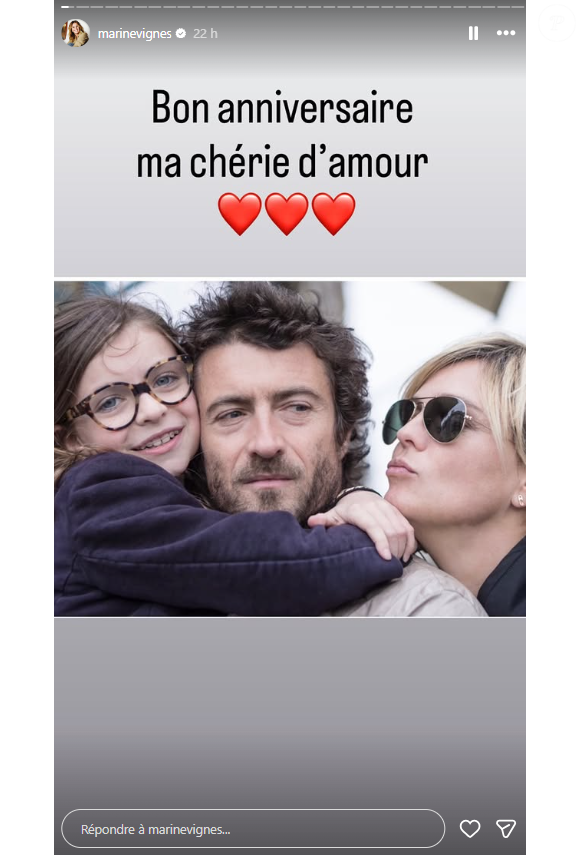 Marine Vignes a aussi retrouvé une photo de Tess petite dans les bras de son papa Marc-Antoine Colonna.

Marine Vignes fête l'anniversaire de sa fille Tess