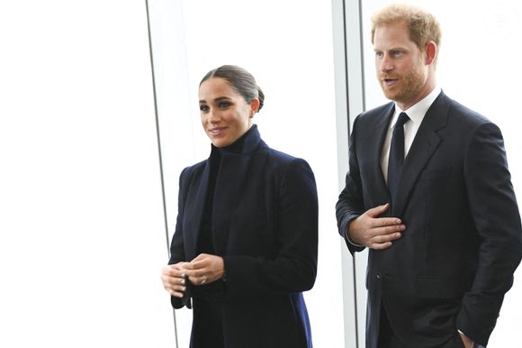 Le prince Harry, duc de Sussex et Meghan Markle, duchesse de Sussex, en visite à New York, le 23 septembre 2021. © Taidgh Barron/Zuma Press/Bestimage