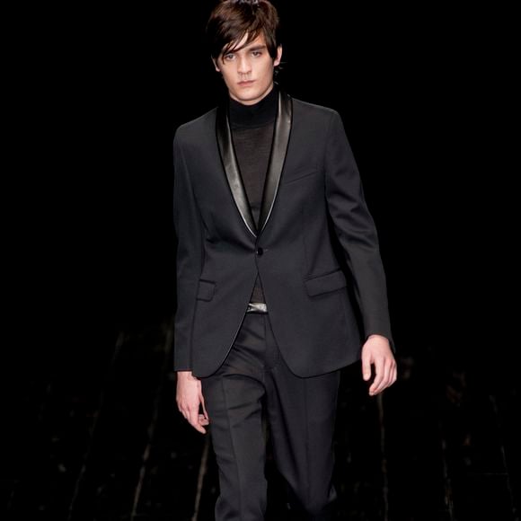 Alain-Fabien Delon (Fils de Alain Delon) defile pour Gucci lors de la fashion week de Milan. Le 13 janvier 2014
©SGP / BESTIMAGE