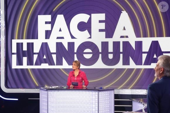 Exclusif - Pascale De La Tour Du Pin sur le plateau de l’enregistrement de l’émission « Face à Hanouna » présentée par P.De La Tour Du Pin et diffusée sur C8 le 17 novembre 2024, à Paris, France, le 14 novembre 2024. © Jack Tribeca/Bestimage