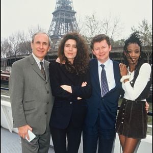 Archive Patrice Laffont, Marie-Ange Nardi, laurent Broomhead et Pépita fêtent la 1000ème de Pyramide en 1997 © Bowen Bestimage