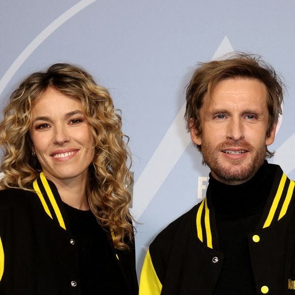 Elodie Fontan et son compagnon Philippe Lacheau - Tapis rouge lors du 29ème Festival International du Film de Comédie de l'Alpe d'Huez le 21 Janvier 2026. © Dominique Jacovides/Bestimage