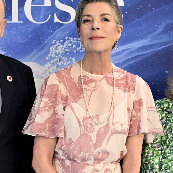 Le prince Albert II de Monaco, la princesse Caroline de Hanovre et Melanie De Massy guidés par la vice présidente du Garden Club Mme Cécilia Casiraghi ont inauguré le 57ème Concours International de Bouquets à Monaco, le 9 mai 2025. © Bruno Bebert/Bestimage