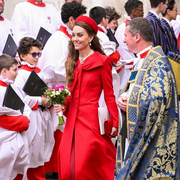 Le prince William, prince de Galles, et Catherine (Kate) Middleton, princesse de Galles, à la sortie de l'abbaye de Westminster lors du "Commonwealth Day 2025", le 10 mars 2025. Backgrid UK/ Bestimage