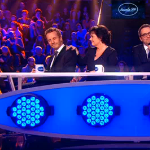 Sinclair, Olivier Bas, André Manoukian et Maurane lors de la finale de "Nouvelle Star 2014", jeudi 20 février 2014.