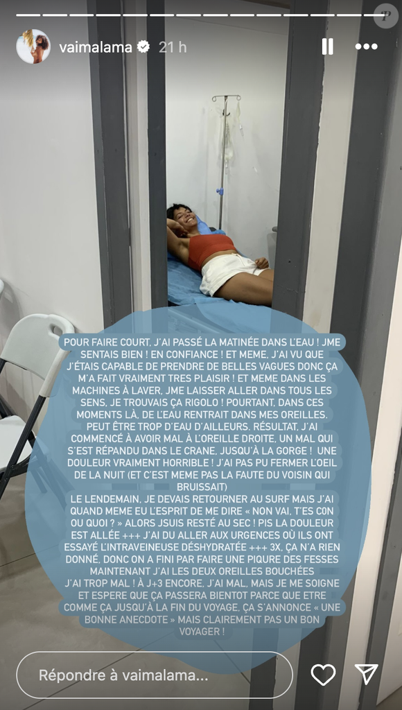 Vaimalama Chaves a été hospitalisée au Costa Rica.