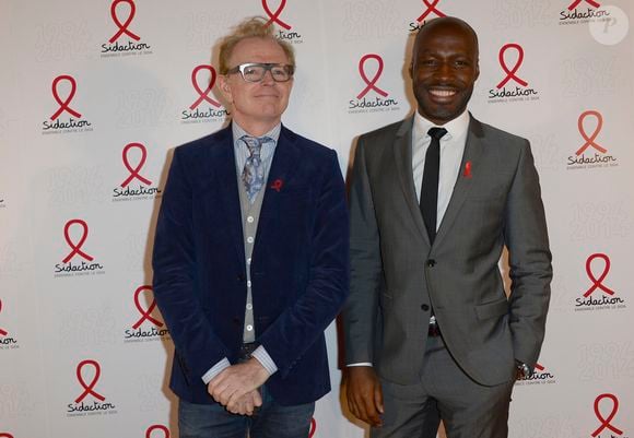Mac Lesggy et Anicet Mbida - Soirée de lancement de la campagne 2014 du Sidaction au Musée du Quai Branly à Paris, le 10 mars 2014.