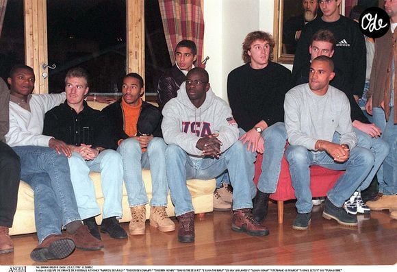 Équipe de France de football à Tignes – Marcel Desailly, Didier Deschamps, Thierry Henry, David Trezeguet, Lilian Thuram, Lilian Laslandes, Alain Goma, Stéphane Guivarc'h, Lionel Letizi.