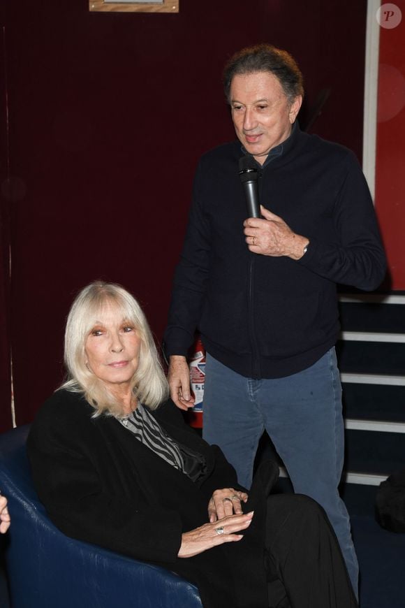 Exclusif - Michel Drucker et sa femme Dany Saval - Projections de deux séances exceptionnelles du film "Signé Furax" en hommage à Marc Simenon au cinéma Mac Mahon à Paris le 27 octobre 2019. © Coadic Guirec/Bestimage