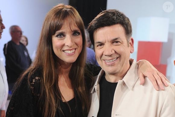 Exclusif - Lynda Lemay et Jean-Felix Lalanne lors de l'enregistrement de l'émission Vivement dimanche au studio Rive gauche, présentée par M.Drucker, diffusée sur France 3 le 10 mai 2026, à Paris, France, le 14 avril 2026. © Guillaume Gaffiot/Bestimage