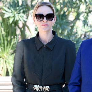 Le prince Albert II de Monaco, sa femme la princesse Charlene et la princesse Caroline de Hanovre ont pu découvrir les travaux d'aménagements réalisés pendant 5 ans au jardin exotique de Monaco avant son ouverture au public le 30 mars.© Bruno Bebert / Bestimage