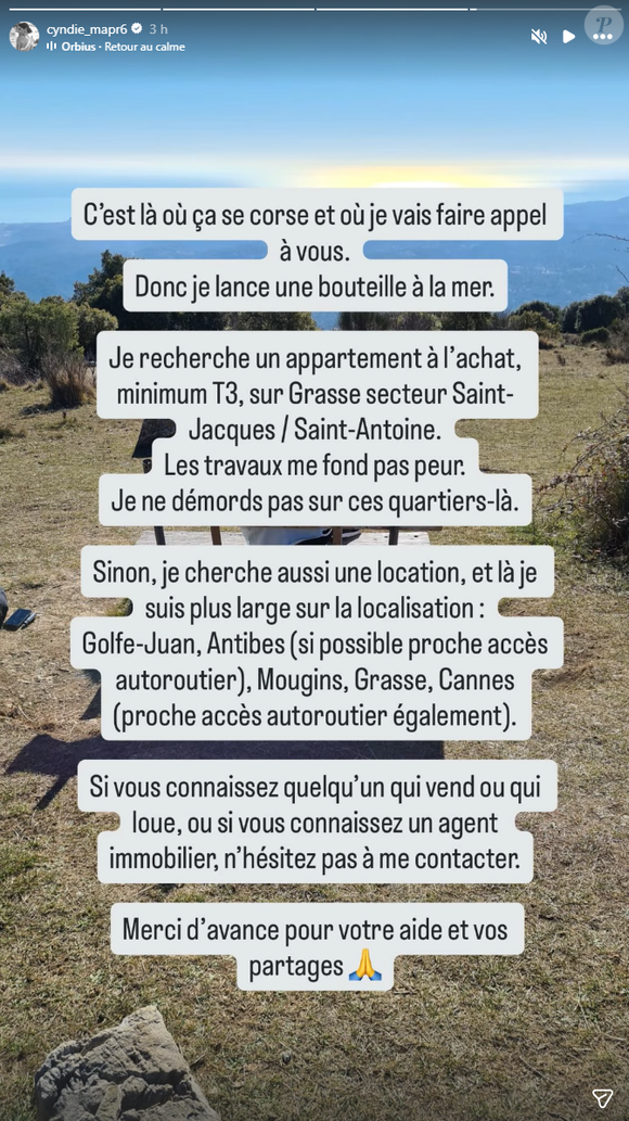 Désormais sans logement fixe, l'ex-épouse de Jauffrey a lancé une véritable bouteille à la mer sur Instagram pour trouver son futur cocon.

Cyndie, vue dans "Mariés au premier regard".