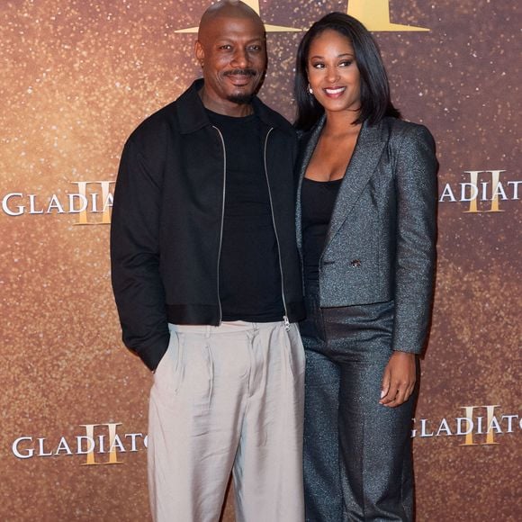 Harry Roselmack et Jennifer Galap assistent à la projection spéciale de « Gladiator II » au Pathé Palace à Paris, en France, le 10 novembre 2024. Photo : Aurore Maréchal/ABACAPRESS.COM